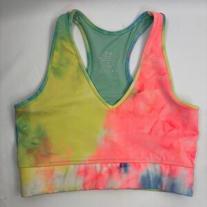 ZENANA Tie Dye Sports Athletic Crop Top Bra Medium